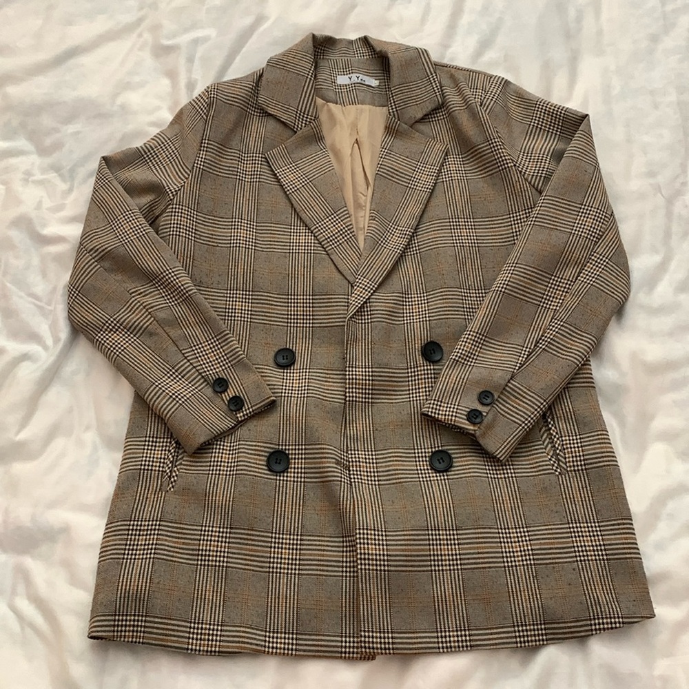 Plaid oversized fit blazer